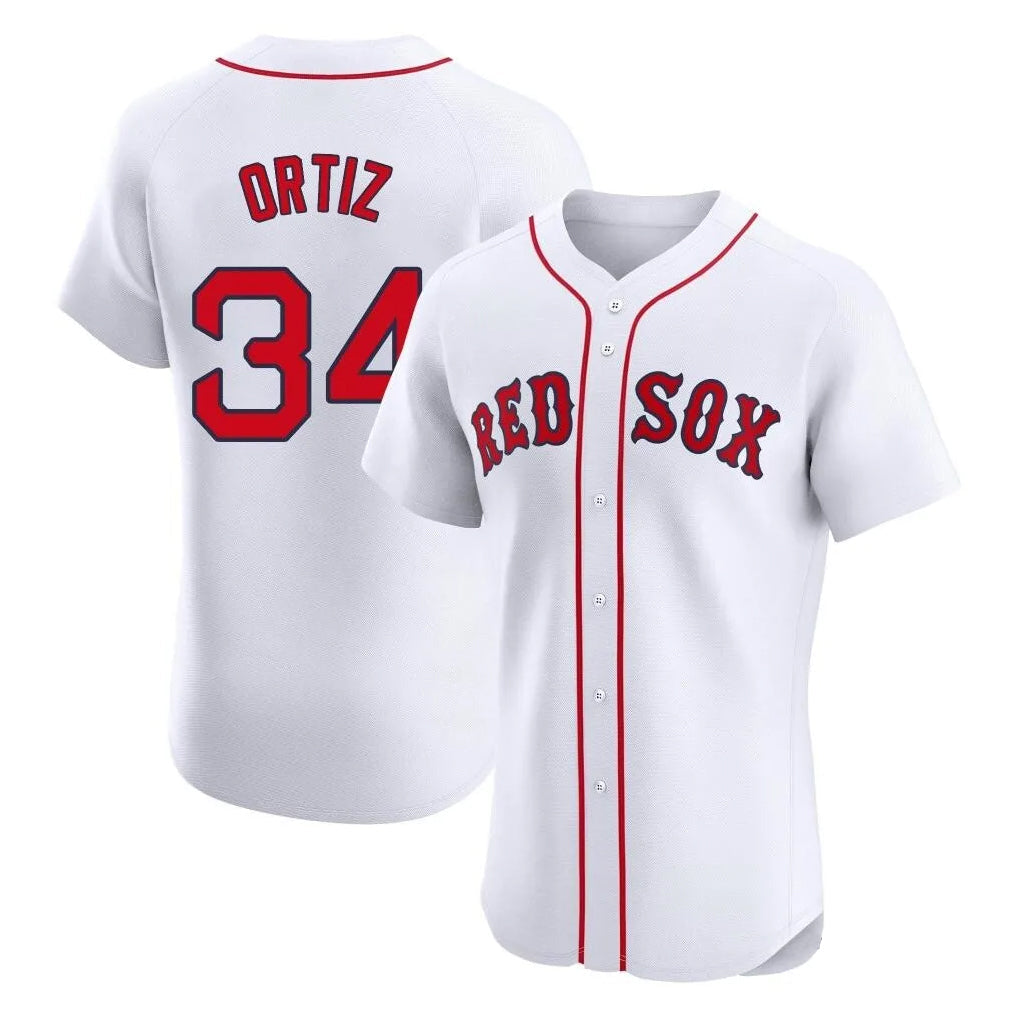 Fenge B.Red Sox #34 David Ortiz Player White Limited Elite Home Game Stitched Jerseys