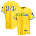 Fenge B.Red Sox #34 David Ortiz Player Yellow Home Game Stitched Jerseys