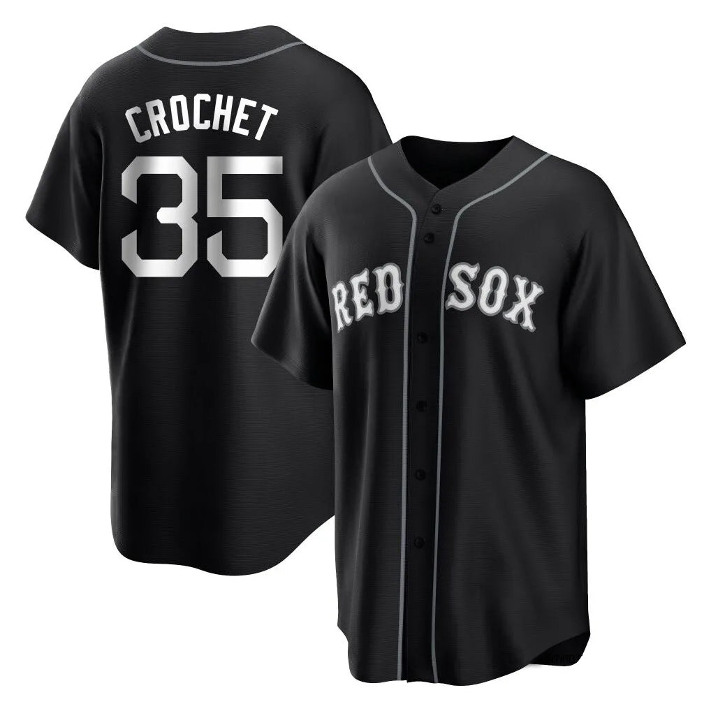 Fenge B.Red Sox #35 Garrett Crochet Player Black Home Game Stitched Jerseys