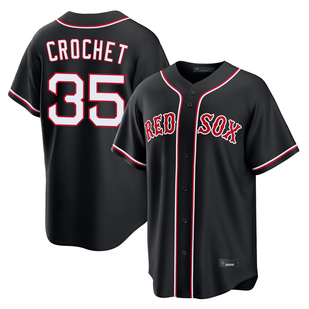 Fenge B.Red Sox #35 Garrett Crochet Player Black Out Home Game Stitched Jerseys