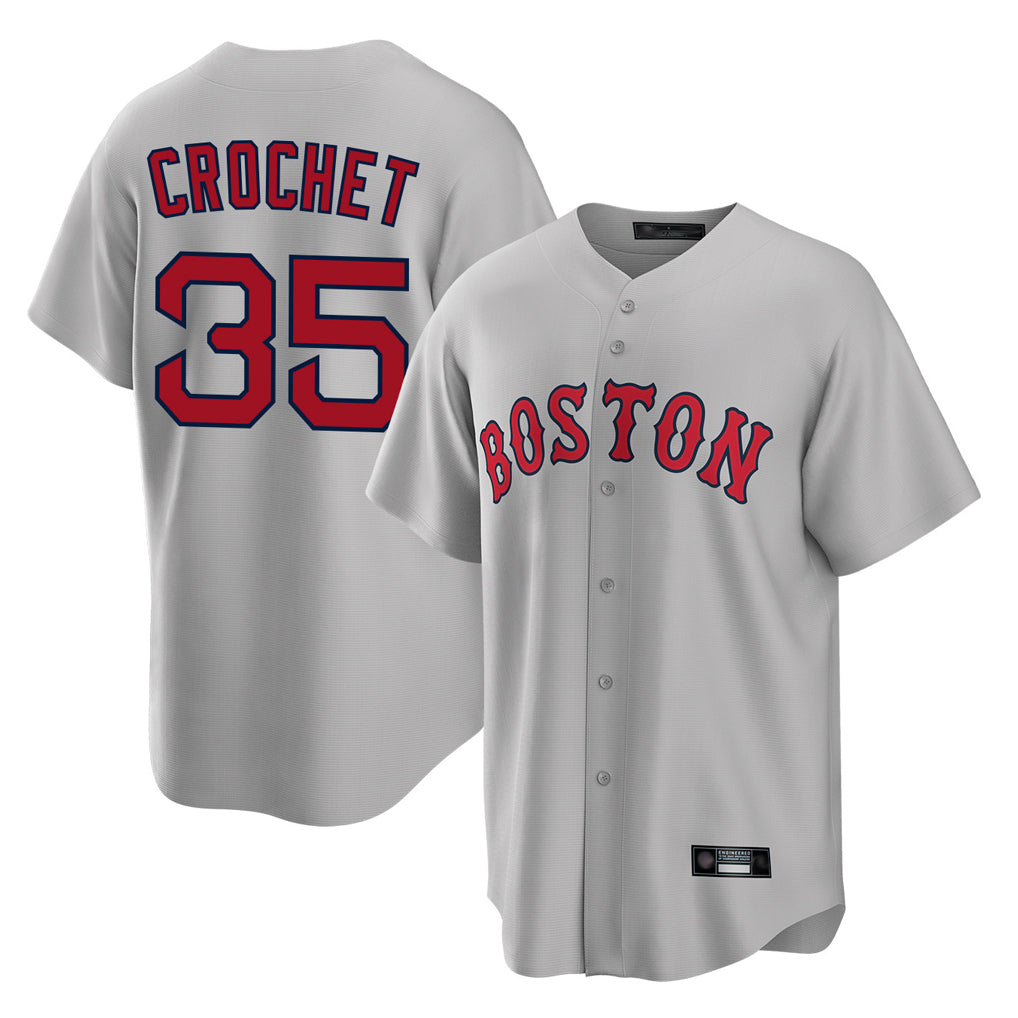 Fenge B.Red Sox #35 Garrett Crochet Player Gray Road Home Game Stitched Jerseys