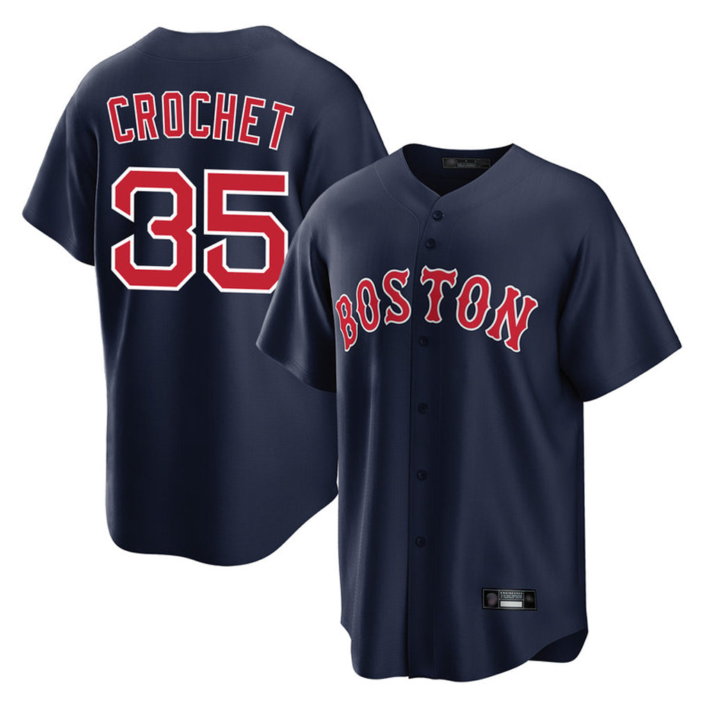 Fenge B.Red Sox #35 Garrett Crochet Player Navy Home Game Stitched Jerseys