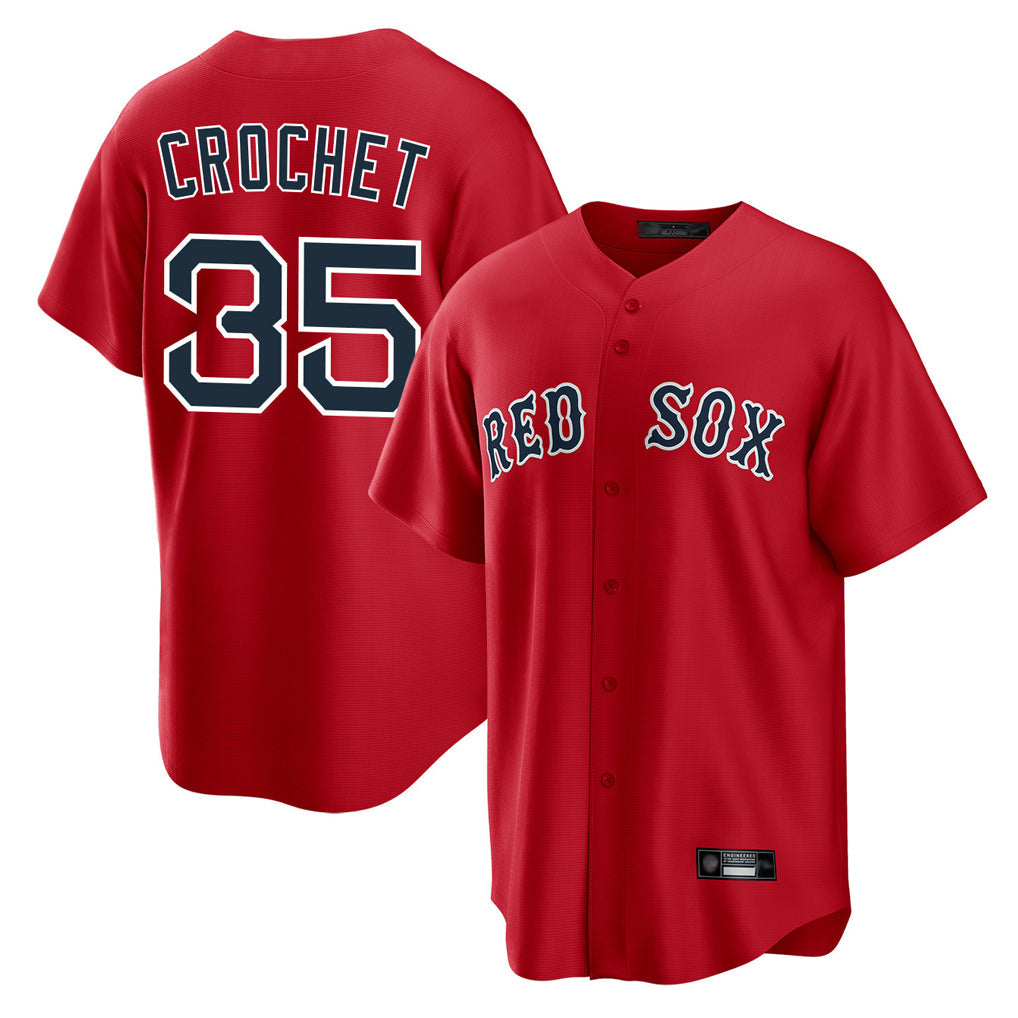 Fenge B.Red Sox #35 Garrett Crochet Player Red Home Game Stitched Jerseys