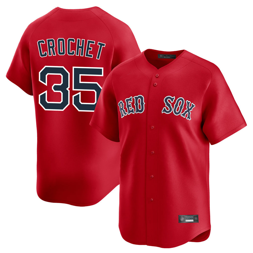 Fenge B.Red Sox #35 Garrett Crochet Player Red Limited Home Game Stitched Jerseys