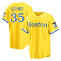 Fenge B.Red Sox #35 Garrett Crochet Player Yellow Home Game Stitched Jerseys
