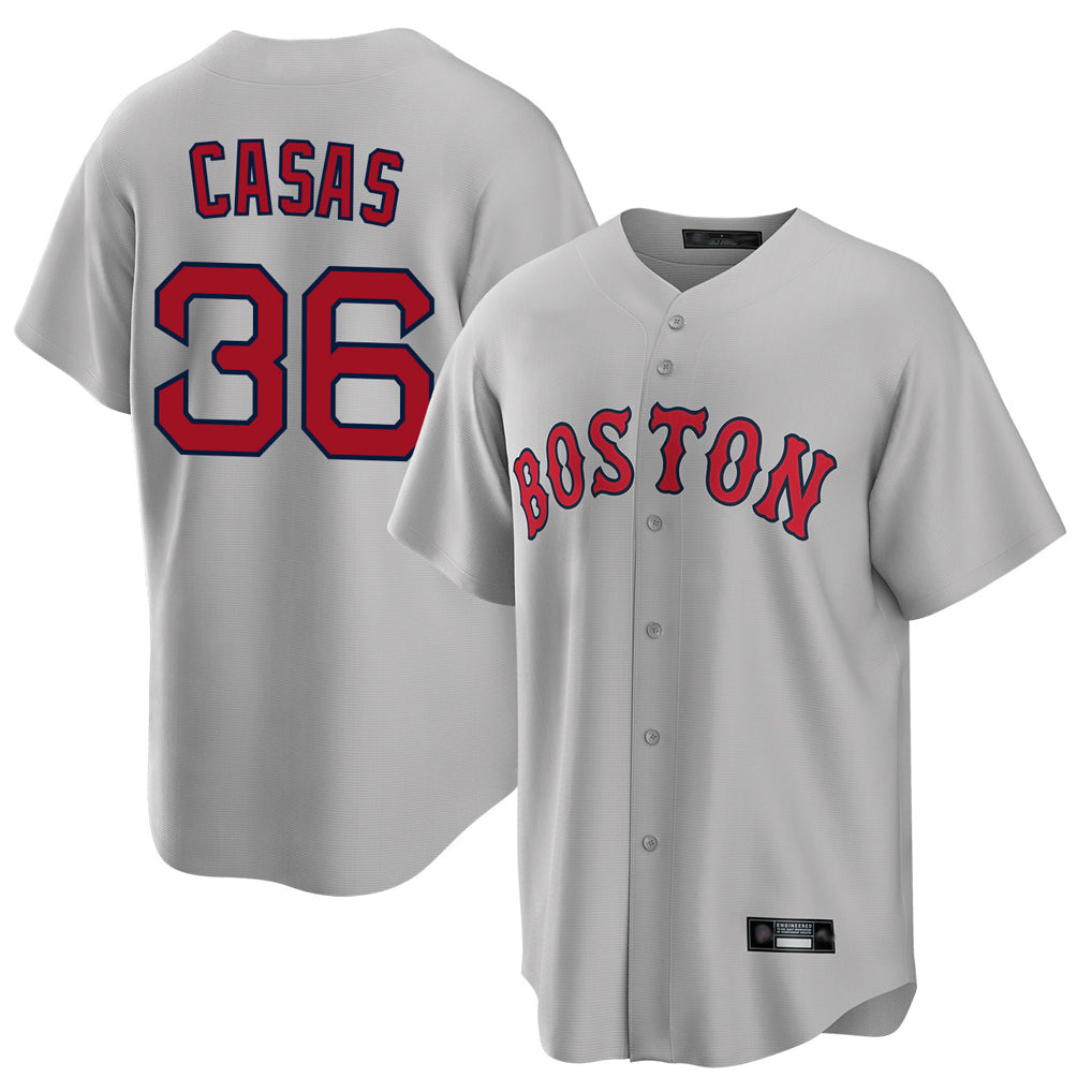 Fenge B.Red Sox #36 Triston Casas Player Gray Road Home Game Stitched Jersey