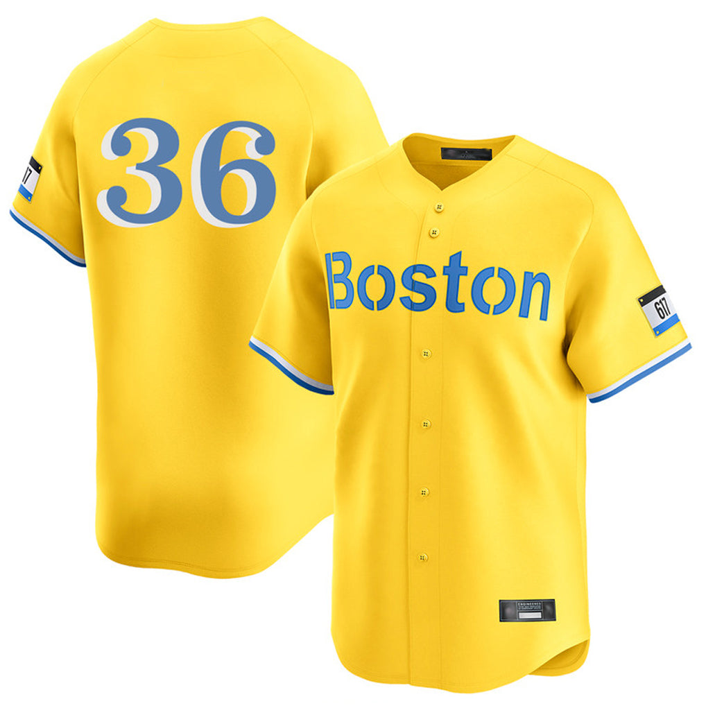 Fenge B.Red Sox #36 Triston Casas Player Yellow Limited Home Game Stitched Jersey