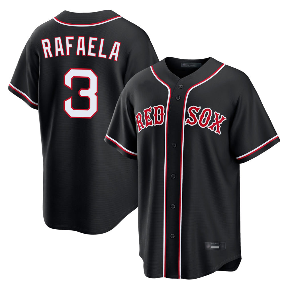 Fenge B.Red Sox #3 Ceddanne Rafaela Player Black Out Home Game Stitched Jerseys