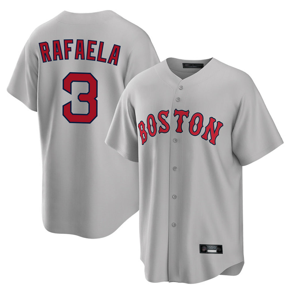 Fenge B.Red Sox #3 Ceddanne Rafaela Player Gray Road Home Game Stitched Jersey