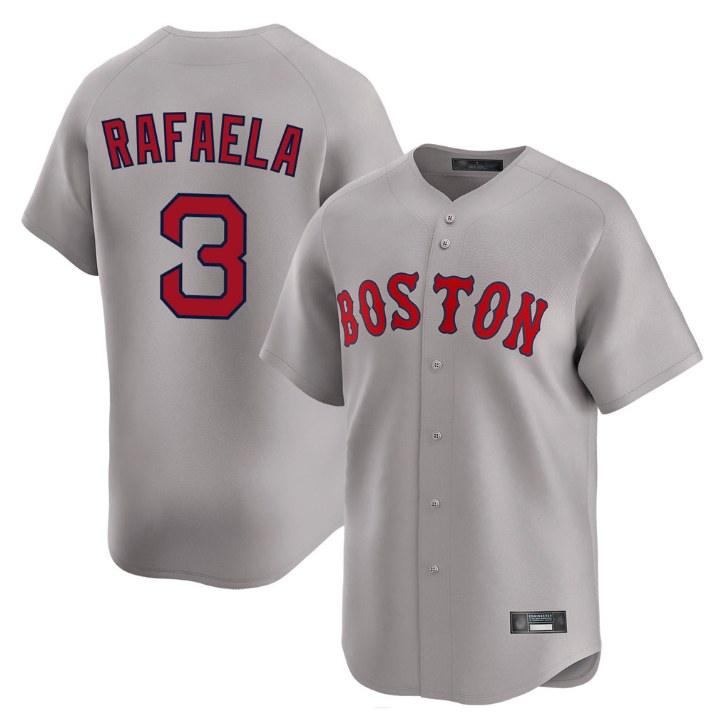 Fenge B.Red Sox #3 Ceddanne Rafaela Player Gray Road Limited Home Game Stitched Jersey