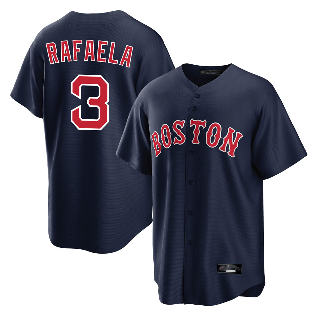 Fenge B.Red Sox #3 Ceddanne Rafaela Player Navy Home Game Stitched Jersey