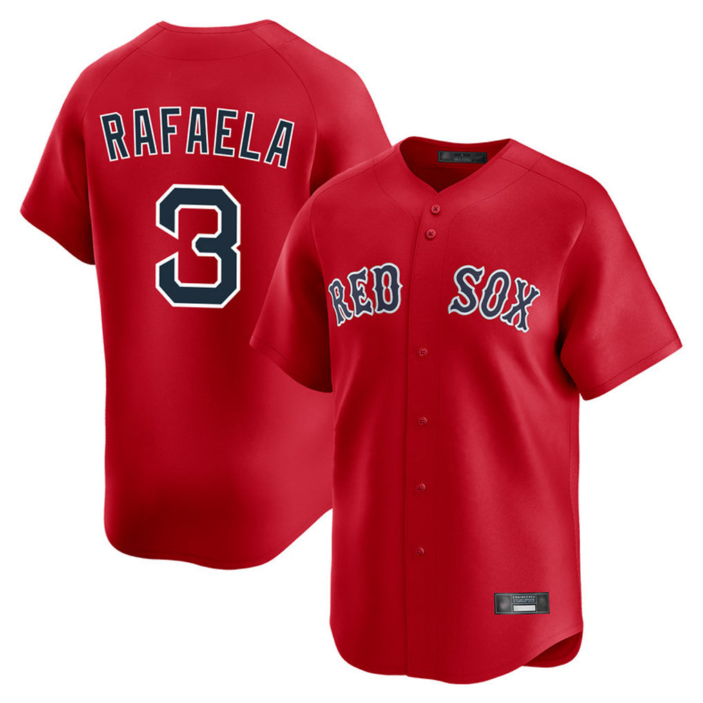 Fenge B.Red Sox #3 Ceddanne Rafaela Player Red Limited Home Game Stitched Jersey