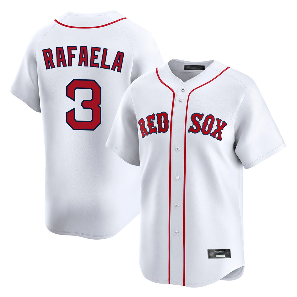 Fenge B.Red Sox #3 Ceddanne Rafaela Player White Limited Home Game Stitched Jersey