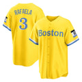 Fenge B.Red Sox #3 Ceddanne Rafaela Player Yellow Home Game Stitched Jersey