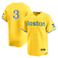 Fenge B.Red Sox #3 Ceddanne Rafaela Player Yellow Limited Home Game Stitched Jersey