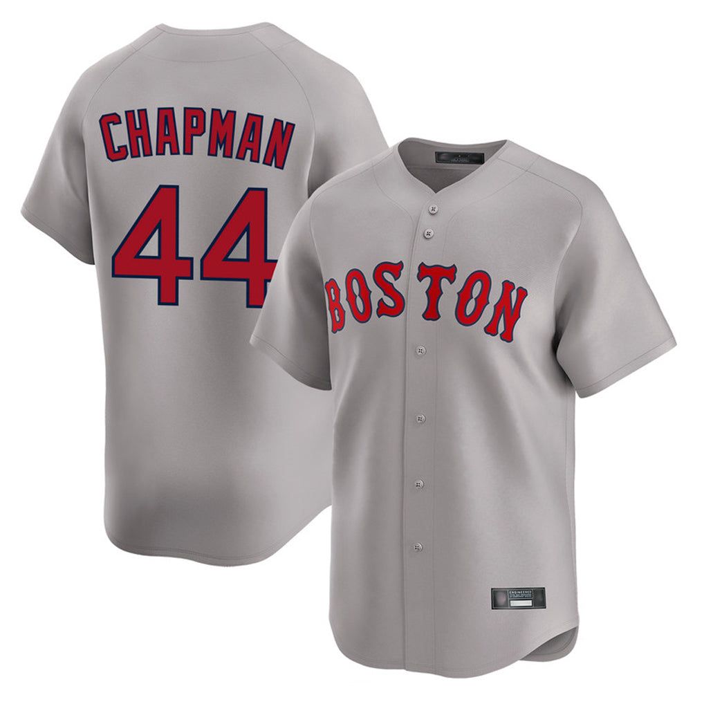 Fenge B.Red Sox #44 Aroldis Chapman Player Gray Road Limited Home Game Stitched Jerseys