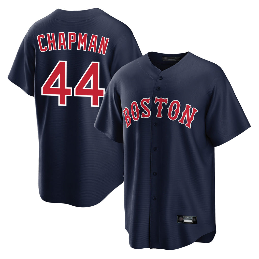 Fenge B.Red Sox #44 Aroldis Chapman Player Navy Home Game Stitched Jerseys