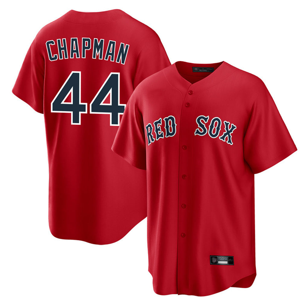 Fenge B.Red Sox #44 Aroldis Chapman Player Red Home Game Stitched Jerseys