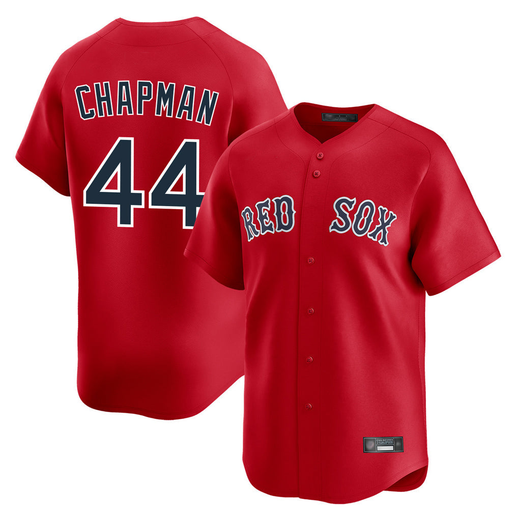 Fenge B.Red Sox #44 Aroldis Chapman Player Red Limited Home Game Stitched Jerseys