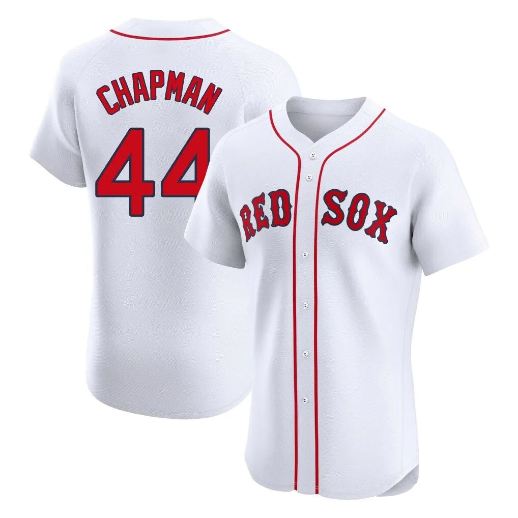 Fenge B.Red Sox #44 Aroldis Chapman Player White Limited Elite Home Game Stitched Jerseys
