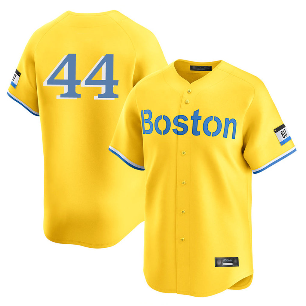 Fenge B.Red Sox #44 Aroldis Chapman Player Yellow Limited Home Game Stitched Jerseys