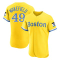 Fenge B.Red Sox #49 Tim Wakefield Player Yellow Limited Elite Home Game Stitched Jerseys