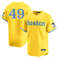 Fenge B.Red Sox #49 Tim Wakefield Player Yellow Limited Home Game Stitched Jerseys
