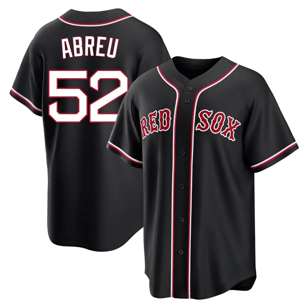 Fenge B.Red Sox #52 Wilyer Abreu Player Black Out Home Game Stitched Jerseys