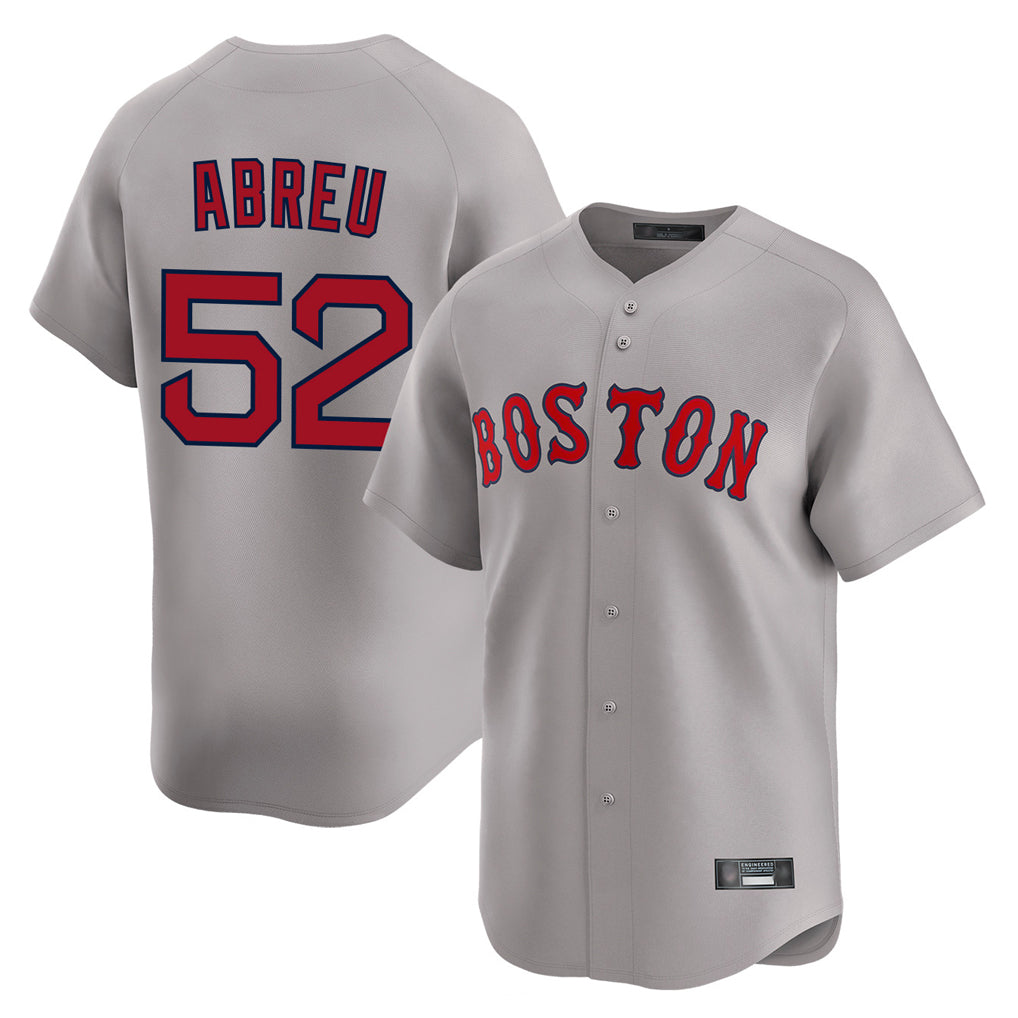 Fenge B.Red Sox #52 Wilyer Abreu Player Gray Road Limited Home Game Stitched Jerseys