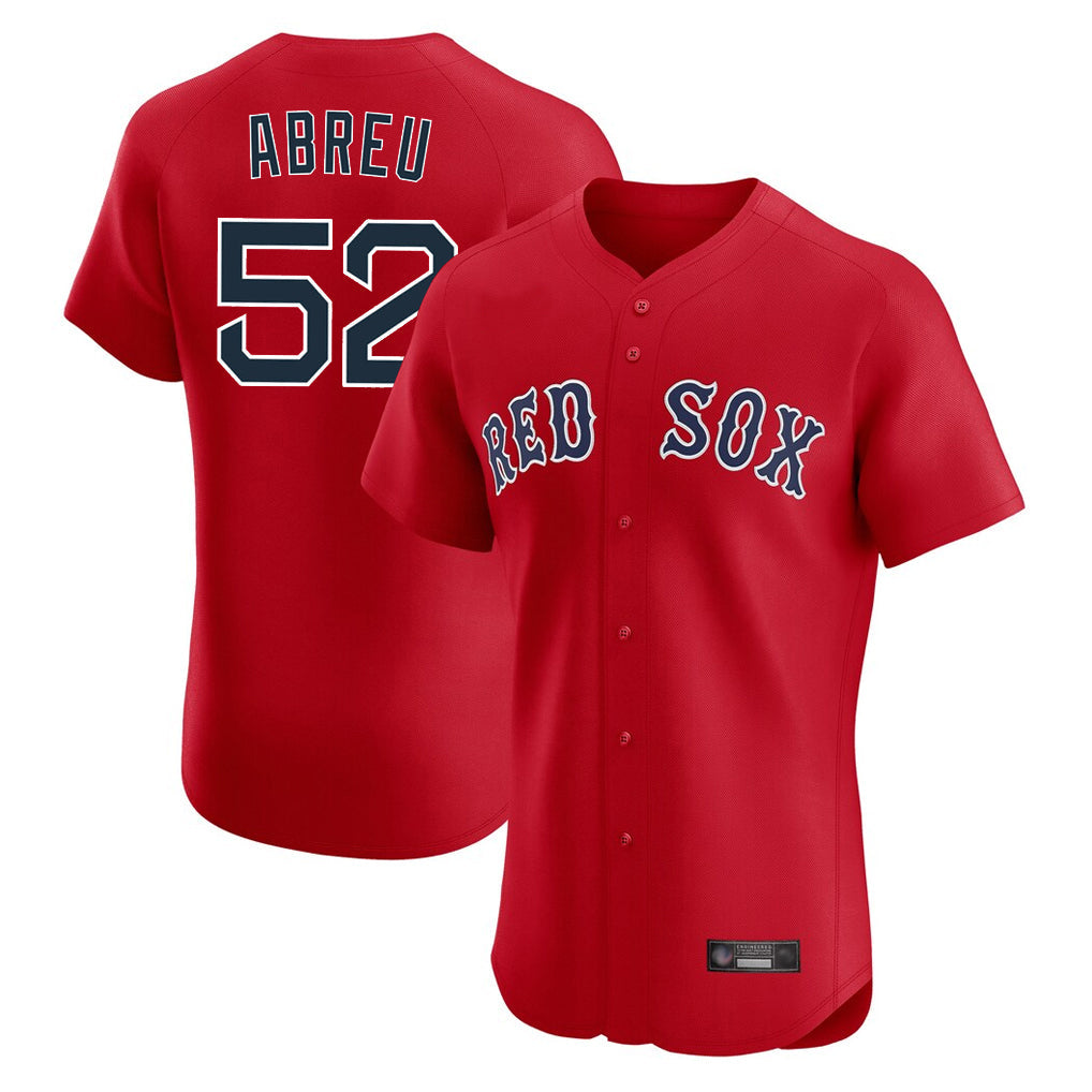 Fenge B.Red Sox #52 Wilyer Abreu Player Red Limited Elite Home Game Stitched Jerseys