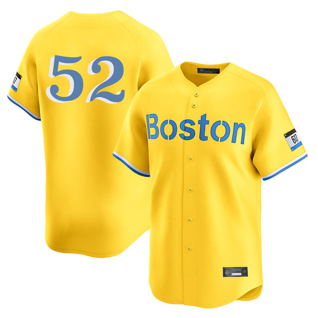 Fenge B.Red Sox #52 Wilyer Abreu Player Yellow Limited Home Game Stitched Jerseys