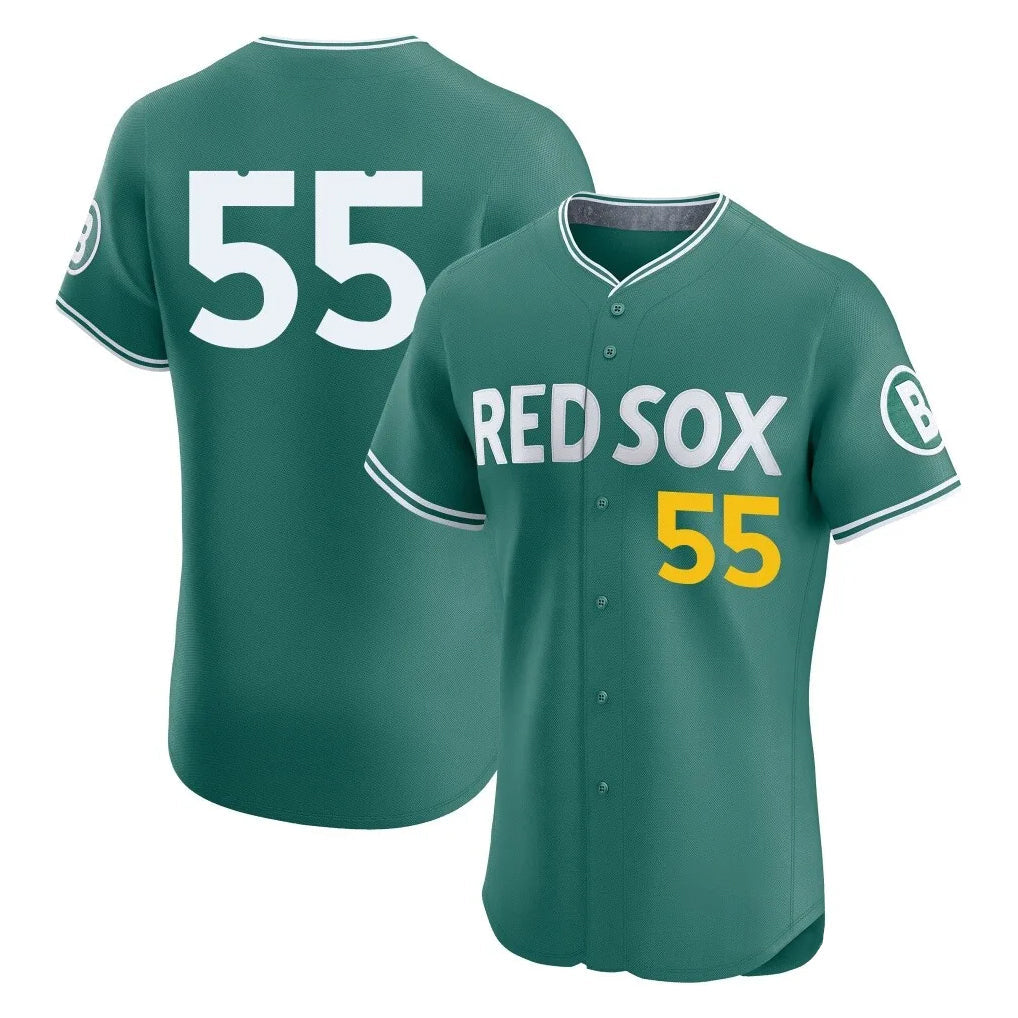 Fenge B.Red Sox #55 Ranger Su¡§¡érez Player Green City Connect Limited Elite Home Game Stitched Jerseys
