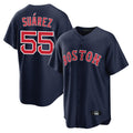 Fenge B.Red Sox #55 Ranger Su¡§¡érez Player Navy Home Game Stitched Jerseys