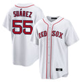 Fenge B.Red Sox #55 Ranger Su¡§¡érez Player White Home Game Stitched Jerseys