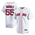 Fenge B.Red Sox #55 Ranger Su¡§¡érez Player White Limited Home Game Stitched Jerseys