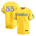 Fenge B.Red Sox #55 Ranger Su¡§¡érez Player Yellow Limited Home Game Stitched Jerseys
