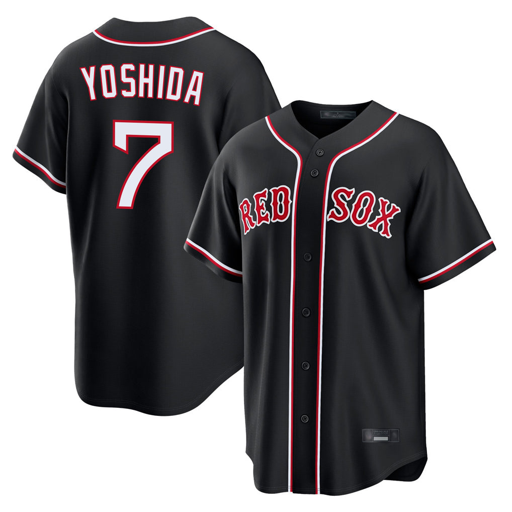 Fenge B.Red Sox #7 Masataka Yoshida Player Black Out Home Game Stitched Jerseys