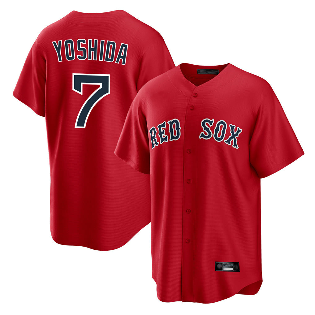 Fenge B.Red Sox #7 Masataka Yoshida Player Red Home Game Stitched Jersey