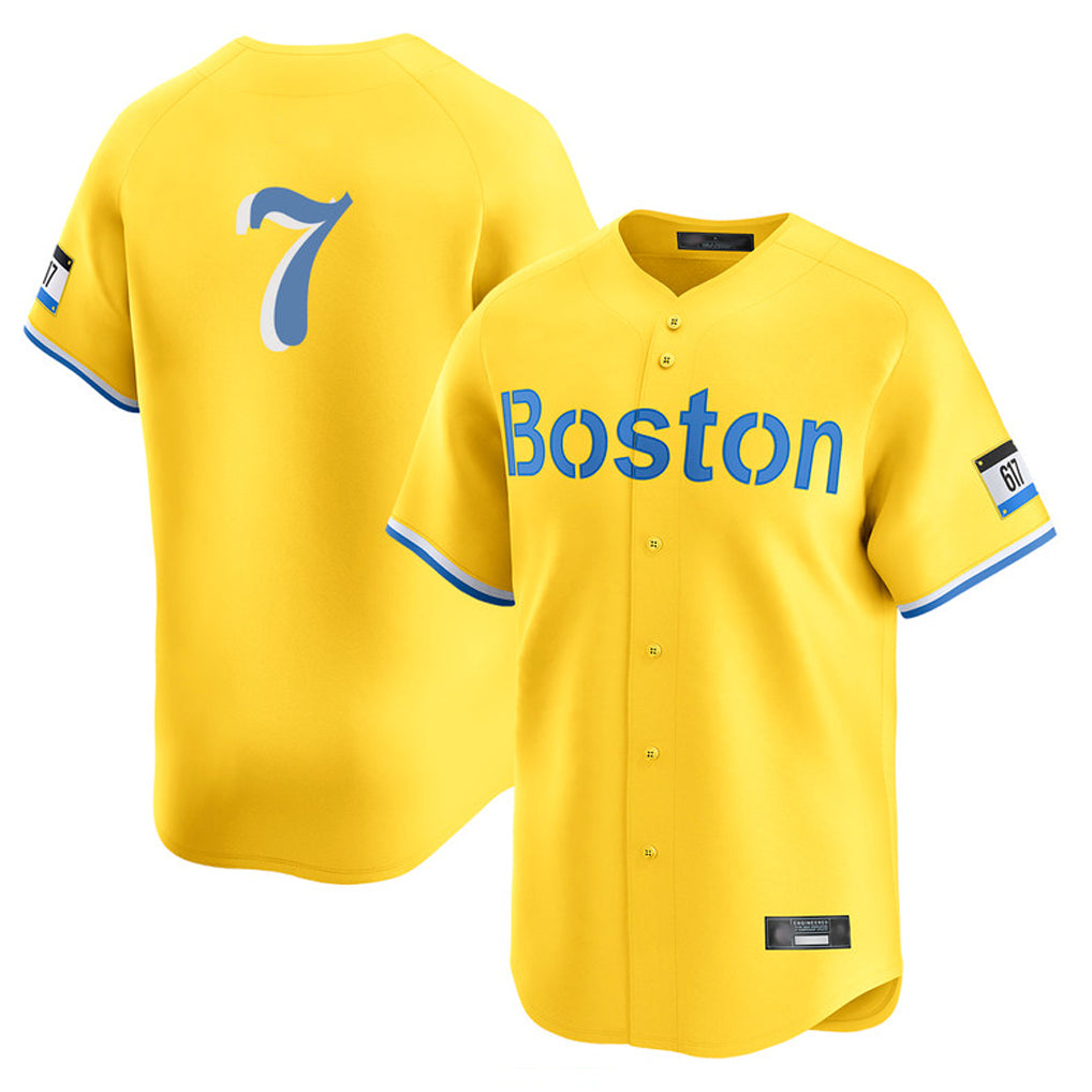 Fenge B.Red Sox #7 Masataka Yoshida Player Yellow Limited Home Game Stitched Jersey