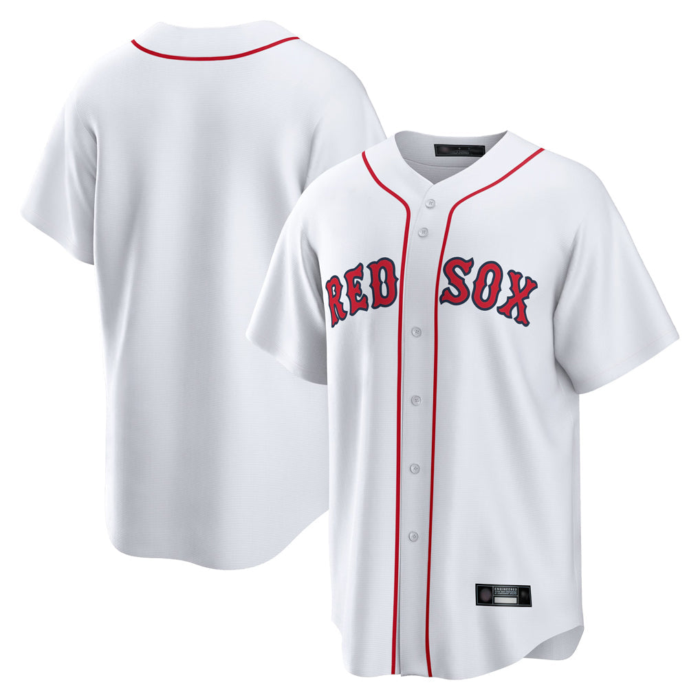 Fenge B.Red Sox Blank Player White Home Game Stitched Jerseys