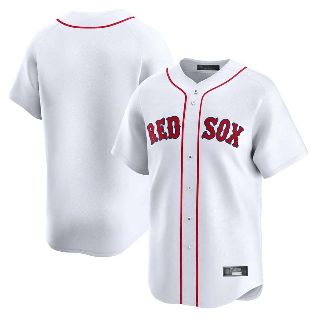 Fenge B.Red Sox Blank Player White Limited Home Game Stitched Jerseys