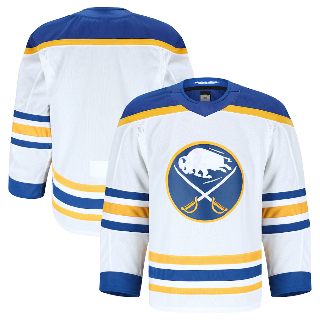 Fenge B.Sabres White Away Authentic Pro Stitched Jerseys