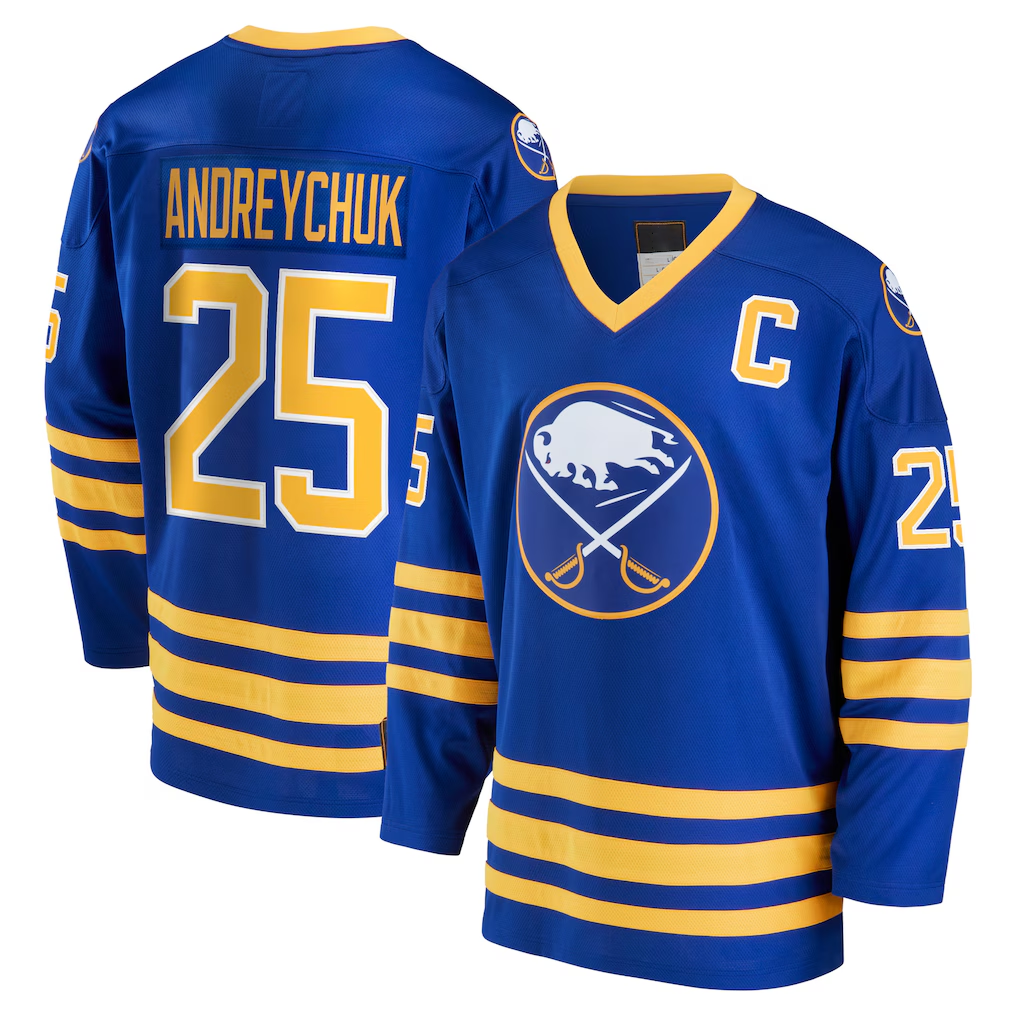 Fenge B.Sabres #25 Dave Andreychuk Royal Breakaway Retired Player Stitched Jerseys