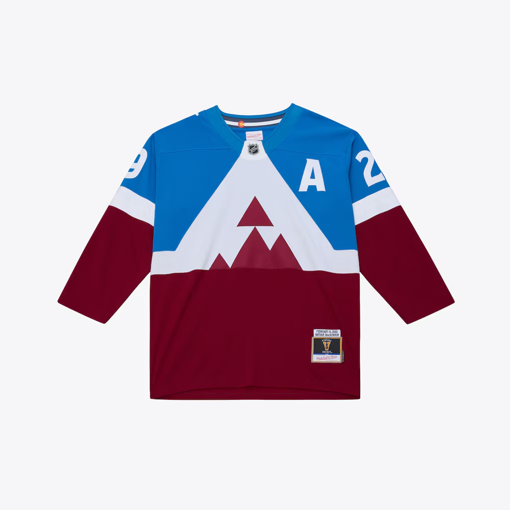 Fenge C.Avalanche Nathan MacKinnon Mitchell & Ness Blue 2020 Power Play Jerseys