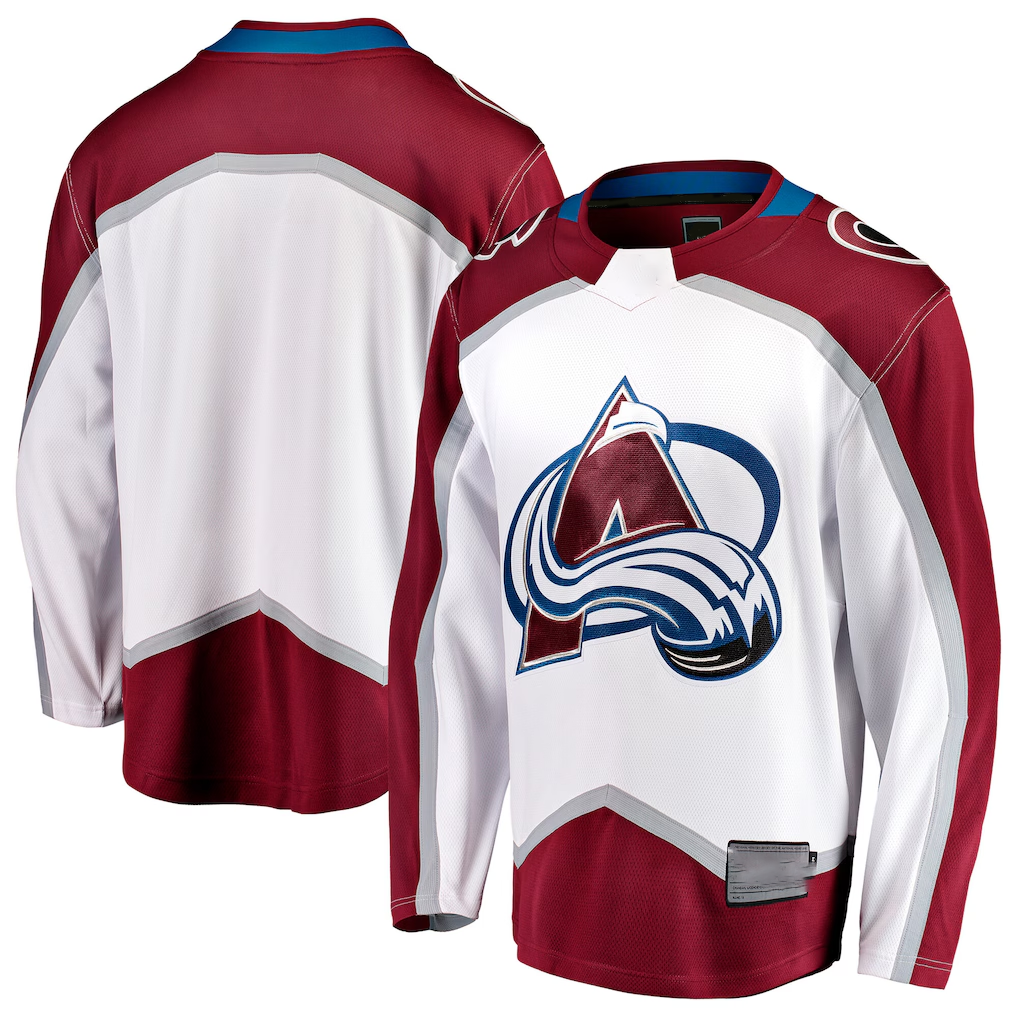 Fenge C.Avalanche White Away Breakaway Jerseys