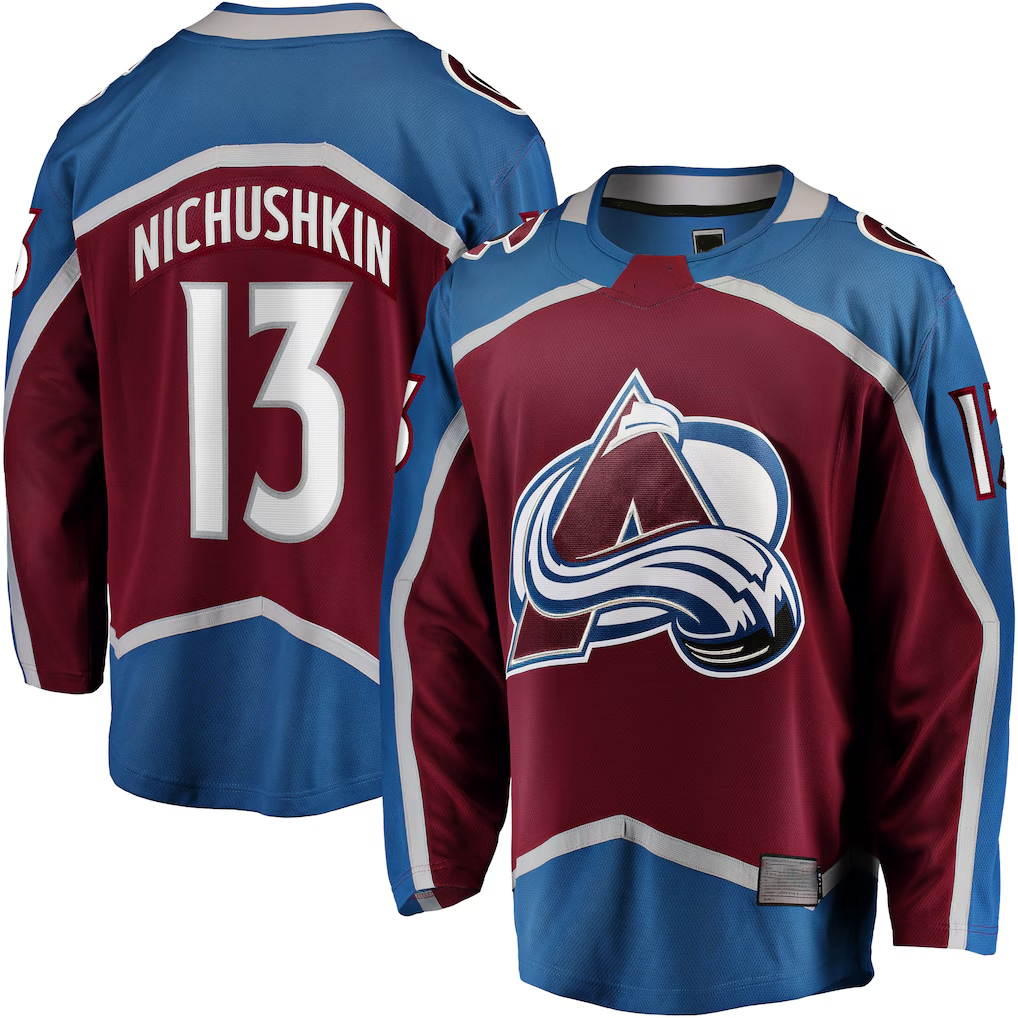 Fenge C.Avalanche #13 Valeri Nichushkin Burgundy Breakaway Player Jerseys