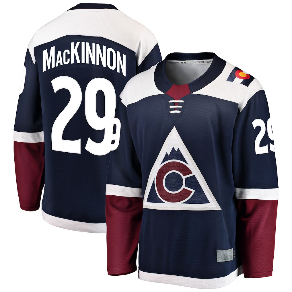 Fenge C.Avalanche #29 Nathan MacKinnon Navy Breakaway Jerseys