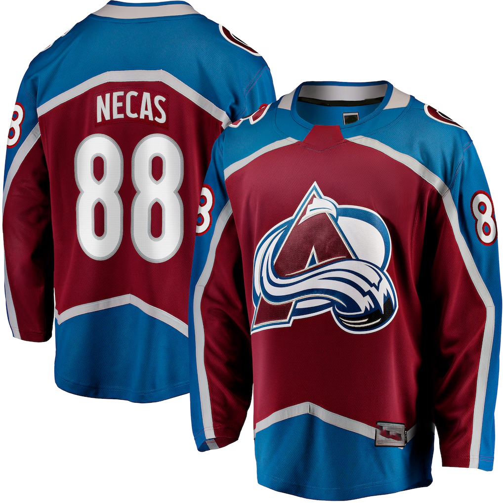 Fenge C.Avalanche #88 Martin Necas Burgundy Breakaway Player Jerseys