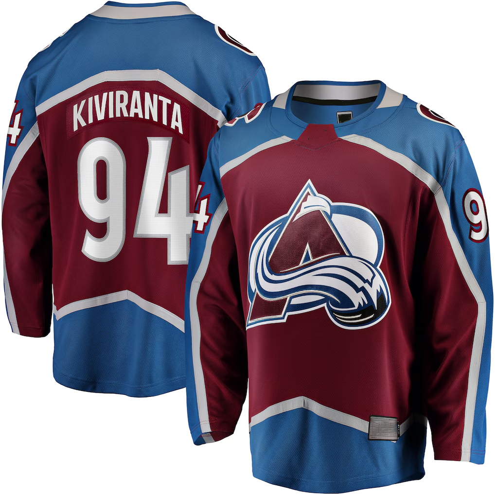 Fenge C.Avalanche #94 Joel Kiviranta Maroon Home Premier Breakaway Player Jerseys
