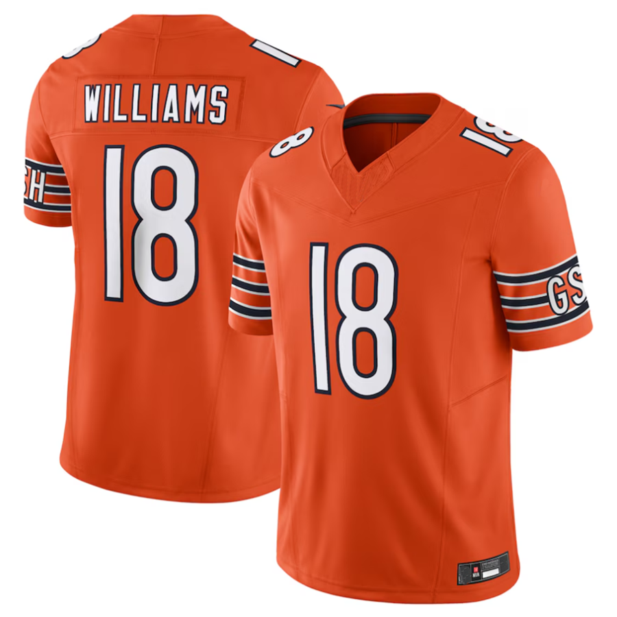 Fenge C.Bears #18 Caleb Williams Orange Vapor F.U.S.E. Limited Jersey Player Stitched Jerseys